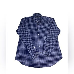 Ralph Lauren Blue Plaid Button Down Shirt Size L